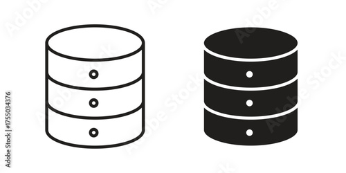 Database icon in Line and Silhouette Icon Set. Isolated Vector Illustration.