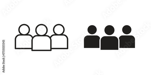 Community icon in Line and Silhouette Icon Set. Isolated Vector Illustration.