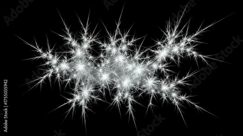 Sparkling frost patterns dancing against the night sky, a mesmerizing winter scene perfect for holiday promotions and seasonal designs