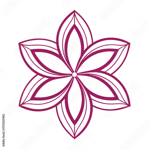Abstract floral vector illustration of a decorative flower icon