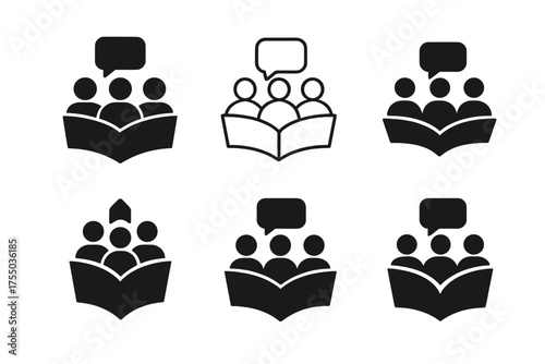 Online Learning Logos. Online learning. Set Logo of Online learning: Study Group Chat. harmonious logo variations of the same emblematic concept, each with