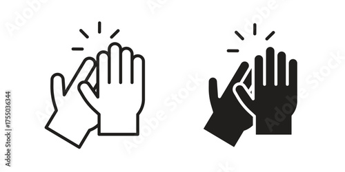 Clap icon in Line and Silhouette Icon Set. Isolated Vector Illustration.
