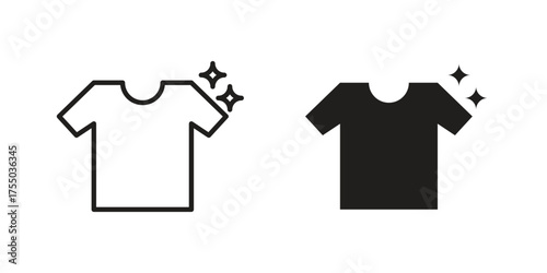 Clean Clothes icon in Line and Silhouette Icon Set. Isolated Vector Illustration.
