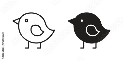 Chick icon in Line and Silhouette Icon Set. Isolated Vector Illustration.