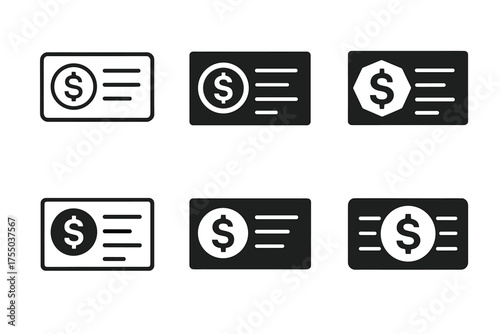 Minimum Wage Logos. Minimum wage laws. Set Logo of Minimum wage laws: Paycheck. harmonious logo variations of the same emblematic concept, each with different