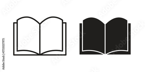 Book icon in Line and Silhouette Icon Set. Isolated Vector Illustration.