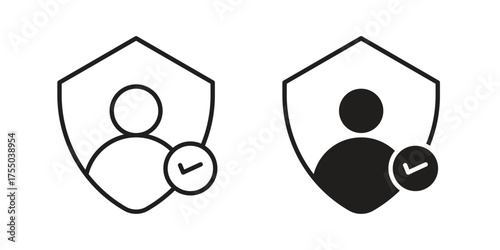 Authentication icon in Line and Silhouette Icon Set. Isolated Vector Illustration.