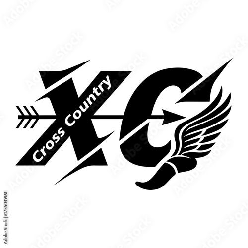 Track and Field Svg, Cross Country, CC, XC Vector logo illustration athlete silhouette clipart. Digital Download