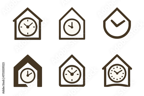 Homeschooling Logo Variations. Home schooling environments and teaching materials. Set Logo of Home schooling environments and teaching materials: Homeschool
