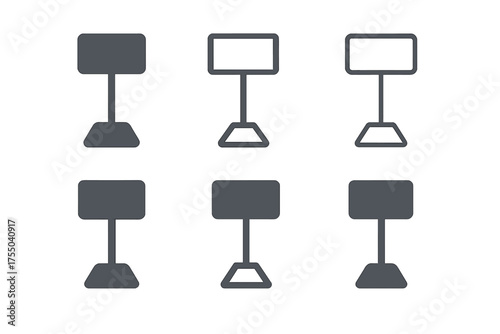 Logo Display Variations. Promotional Display. Set Logo of Promotional Display: floor display stand. harmonious logo variations of the same emblematic concept,