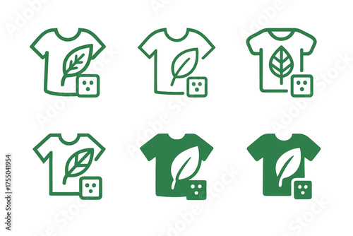 Biodegradable Fashion Logos. Designing clothes using biodegradable smart fabrics. Set Logo of Designing clothes using biodegradable smart fabrics: wearable