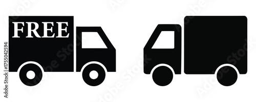 Free shipping truck icon and delivery truck icon. delivery truck icon