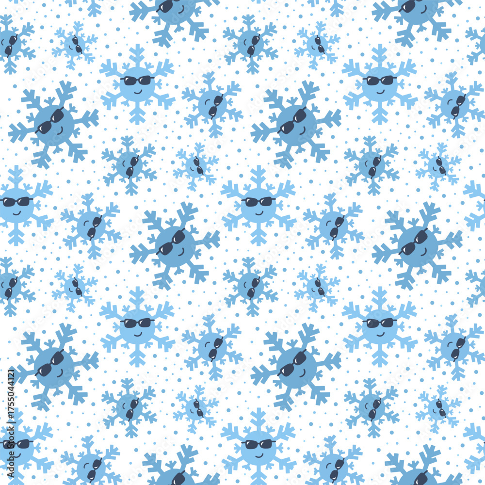 Obraz premium Small blue snowflakes isolated on a white background. Cute seamless pattern. Simple flat vector graphic illustration. Texture.