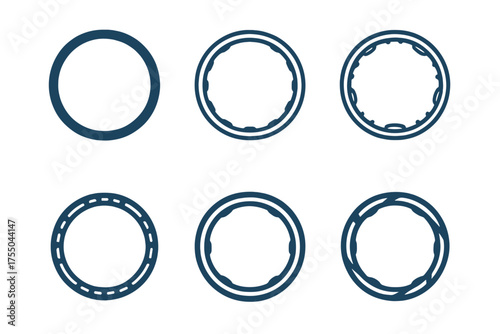 Hula Hoop Logos. hula hoop ring. Set Logo of hula hoop ring: weighted fitness hoop. harmonious logo variations of the same emblematic concept, each with