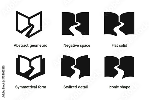 New Chapter Logos. New Chapter in Life. Set Logo of New Chapter in Life: pathway through open book. harmonious logo variations of the same emblematic concept,