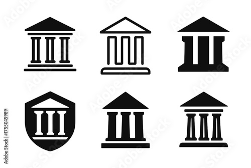 Legal Logos Grid. Legal teams working on class action suits or civil litigation. Set Logo of Legal teams working on class action suits or civil litigation:
