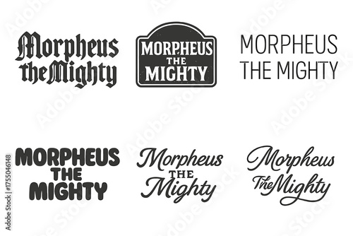 Morpheus Lettering Variations. Morpheus the Mighty. Set lettering. harmonious lettering variations of the same emblematic concept (Gothic-inspired decorative