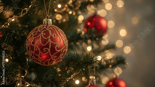 Warm festive background with Christmas decorations.