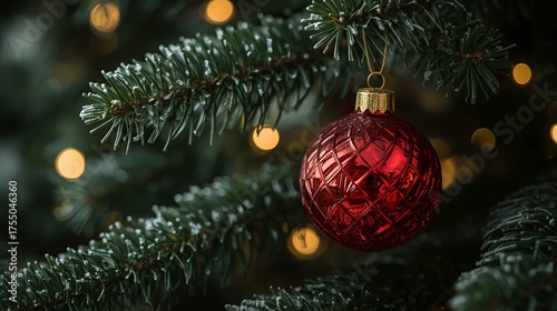 Cozy Christmas scene with glowing lights and tree branches.