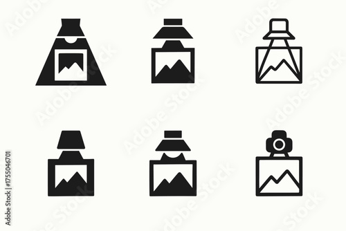 Gallery Logo Variations. Art and cultural exhibits in local galleries and museums. Set Logo of Art and cultural exhibits in local galleries and museums: