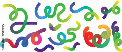 Abstract colorful swirling brush strokes vector illustration with vibrant gradient effect scalable eps file