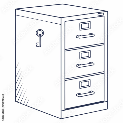Vector art of filing cabinet