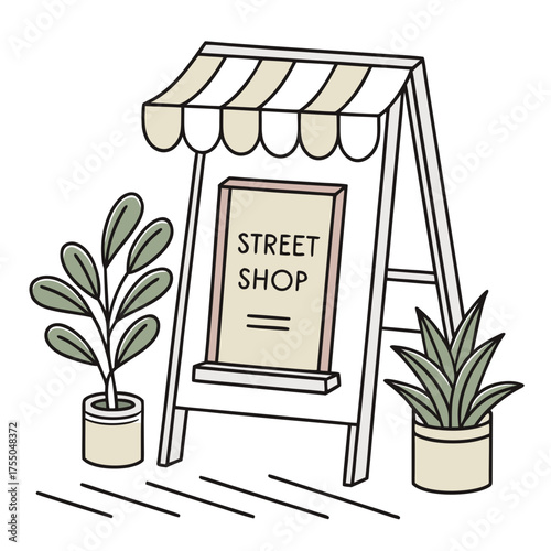 Vector art of street shop
