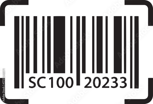 Vector art of barcode scanner symbol of product identification and information