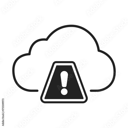 Cloud services warning sign icon