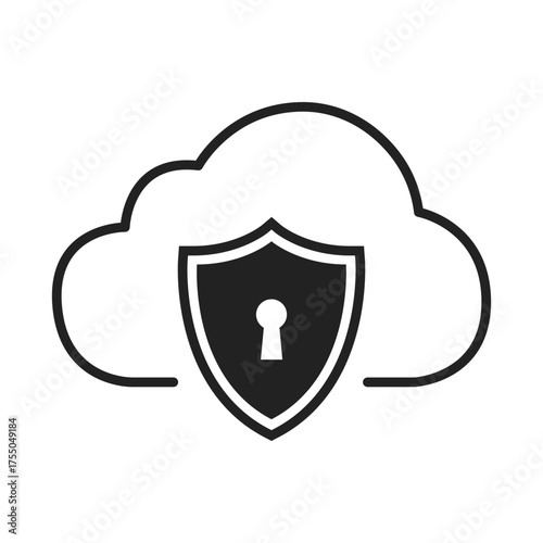 Cloud services security shield icon