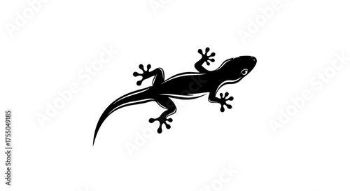 Vector art of lizard in black and white vector style