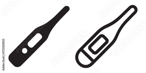 Digital thermometer icon for health and medical monitoring