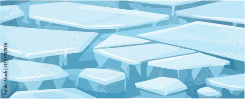 Frozen Blocks A Cool Abstract Illustration Depicting Ice and Cold Temperatures