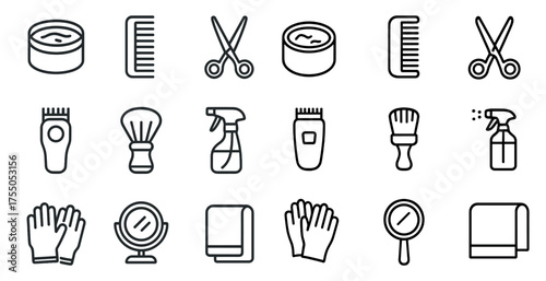 Personal care and grooming icons set – linear, outline, hygiene and beauty symbols