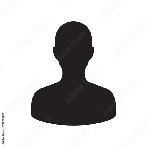 Vector art of silhouette of a person, representing anonymity and generic representation