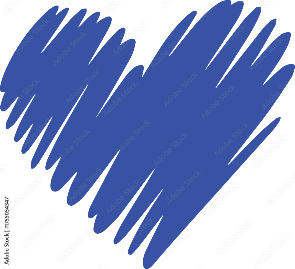 Obraz premium expressive blue scribble heart handdrawn vector for greeting cards logos packaging and romantic design ai eps jpeg png