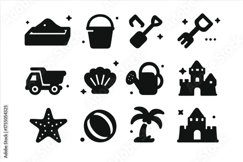 Sandbox Icon Collection. Joy of baking. A character happily whisking ingredients while abstract glowing shapes of cakes, muffins, and fruits float above the
