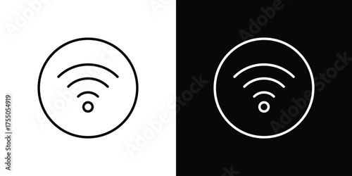 Wifi icon in stroke versions. Graphic elements for web