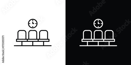 Waiting Room icon in stroke versions. Graphic elements for web