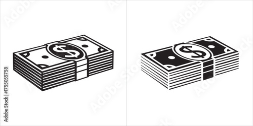 Vector art of stack of us dollar bills