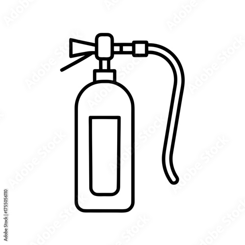 Outline drawing of a fire extinguisher icon on transparent background