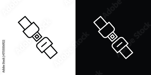 Seat Belt icon in stroke versions. Graphic elements for web