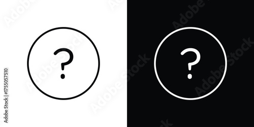 Question icon in stroke versions. Graphic elements for web