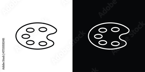 Palette icon in stroke versions. Graphic elements for web