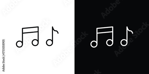 Music icon in stroke versions. Graphic elements for web