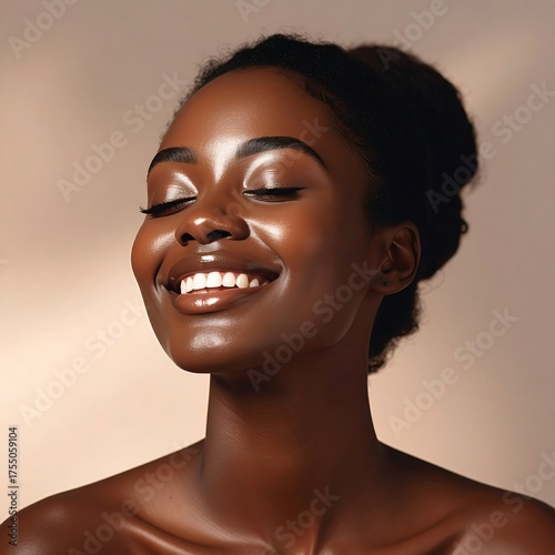 Woman smiling, radiant skin
