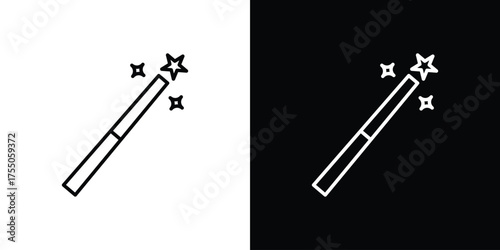 Magic icon in stroke versions. Graphic elements for web