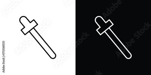 Eye dropper icon in stroke versions. Graphic elements for web