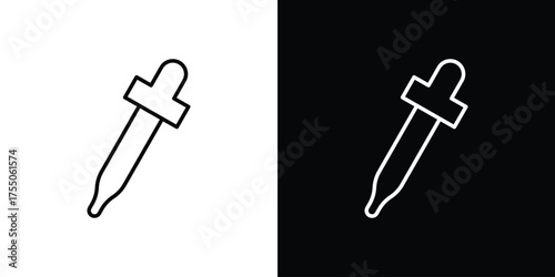 Eye dropper icon in stroke versions. Graphic elements for web