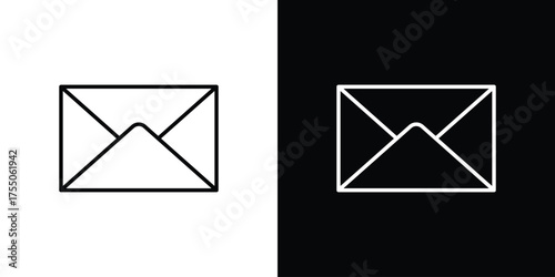 Email button icon in stroke versions. Graphic elements for web
